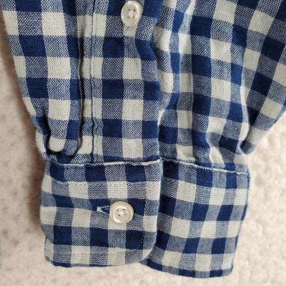 Ralph Lauren Shirt Mens M Blue Gray Gingham Plaid Button Down Classic Fit Cotton - Picture 9 of 15